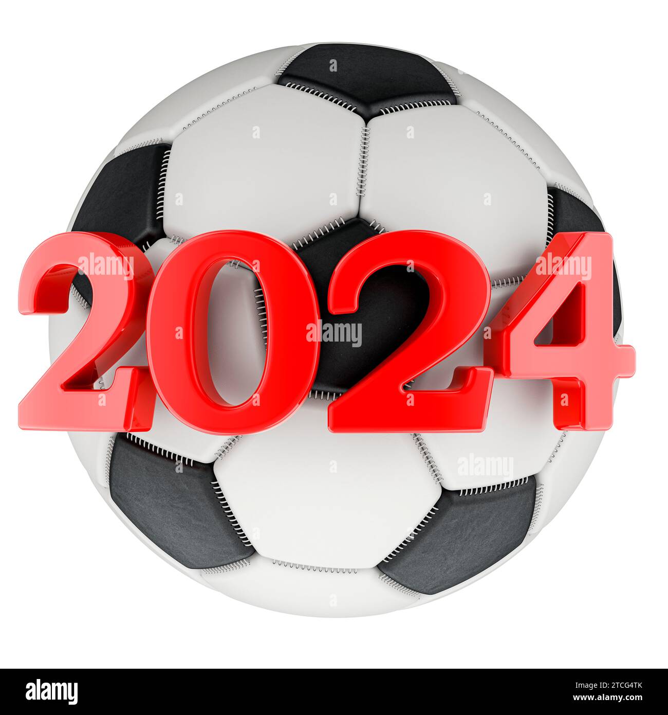 Soccer 2024, concept. 3D rendering isolated on white background Stock