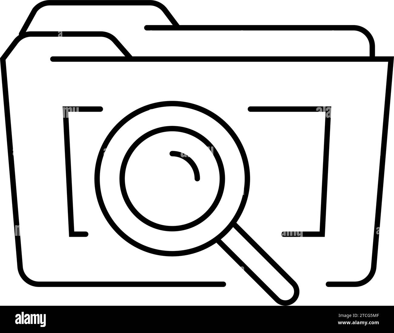 folder search magnifying glass line icon vector illustration Stock ...