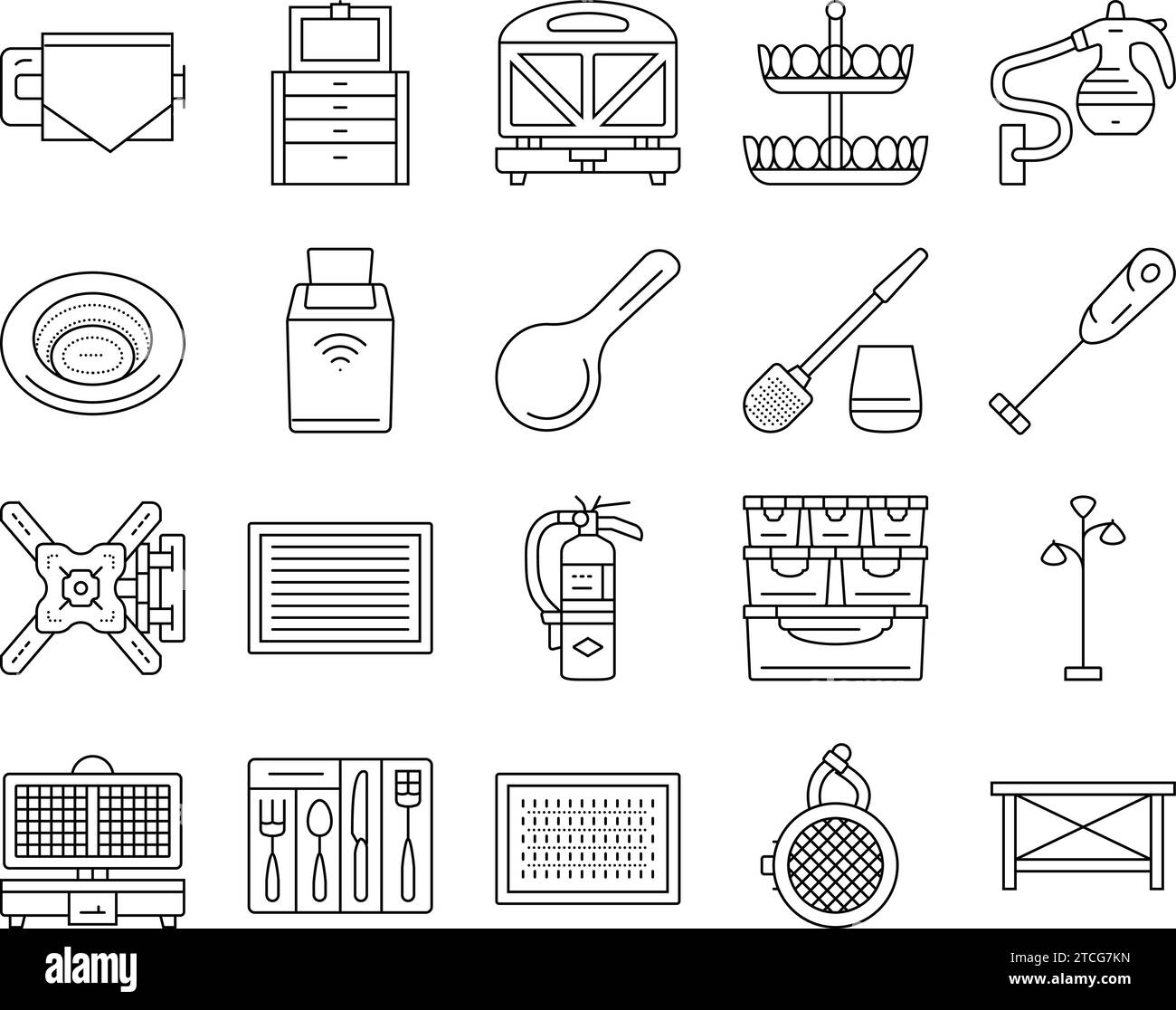 home interior accessories design icons set vector Stock Vector Image
