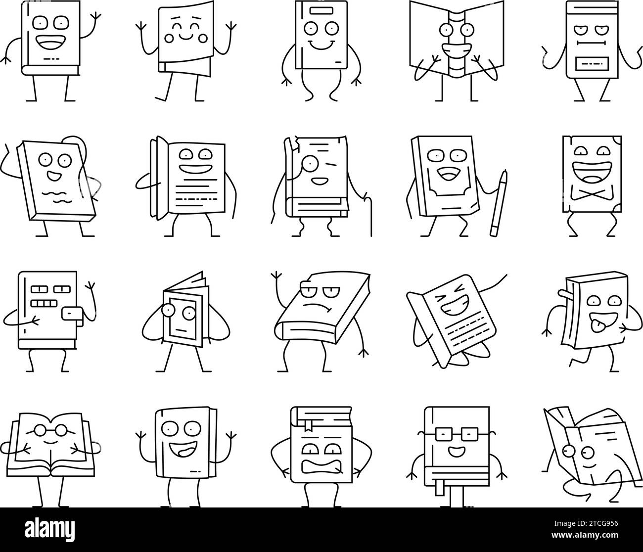 book character education library icons set vector Stock Vector Image ...