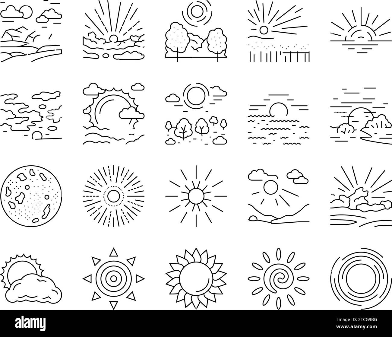 sun summer sunlight light icons set vector Stock Vector Image & Art - Alamy