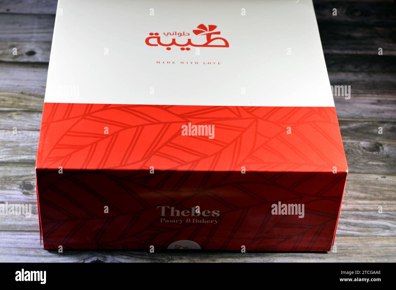 Cairo, Egypt, December 5 2023 Thebes Pastry and Bakery cake, four