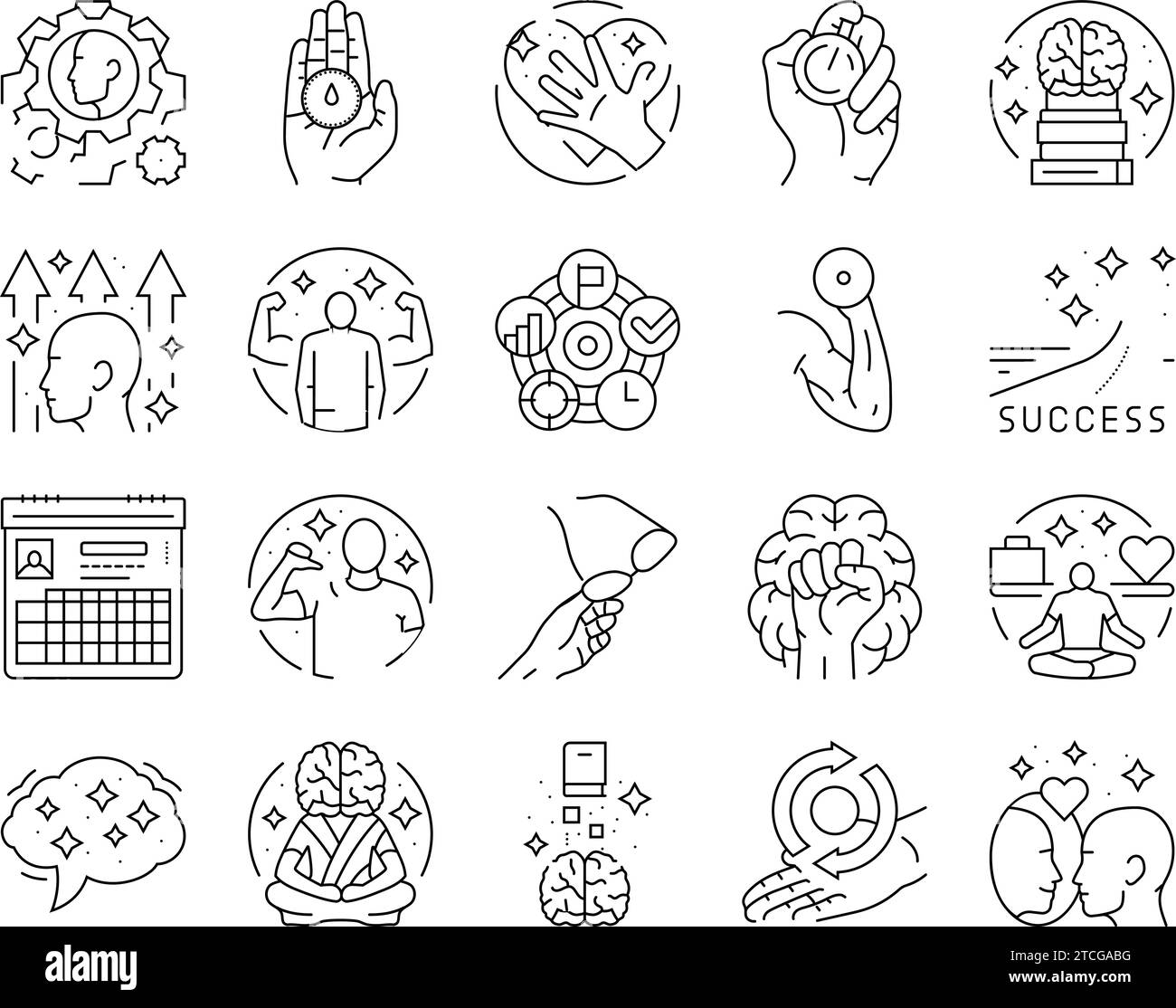 motivation human success icons set vector Stock Vector Image & Art - Alamy