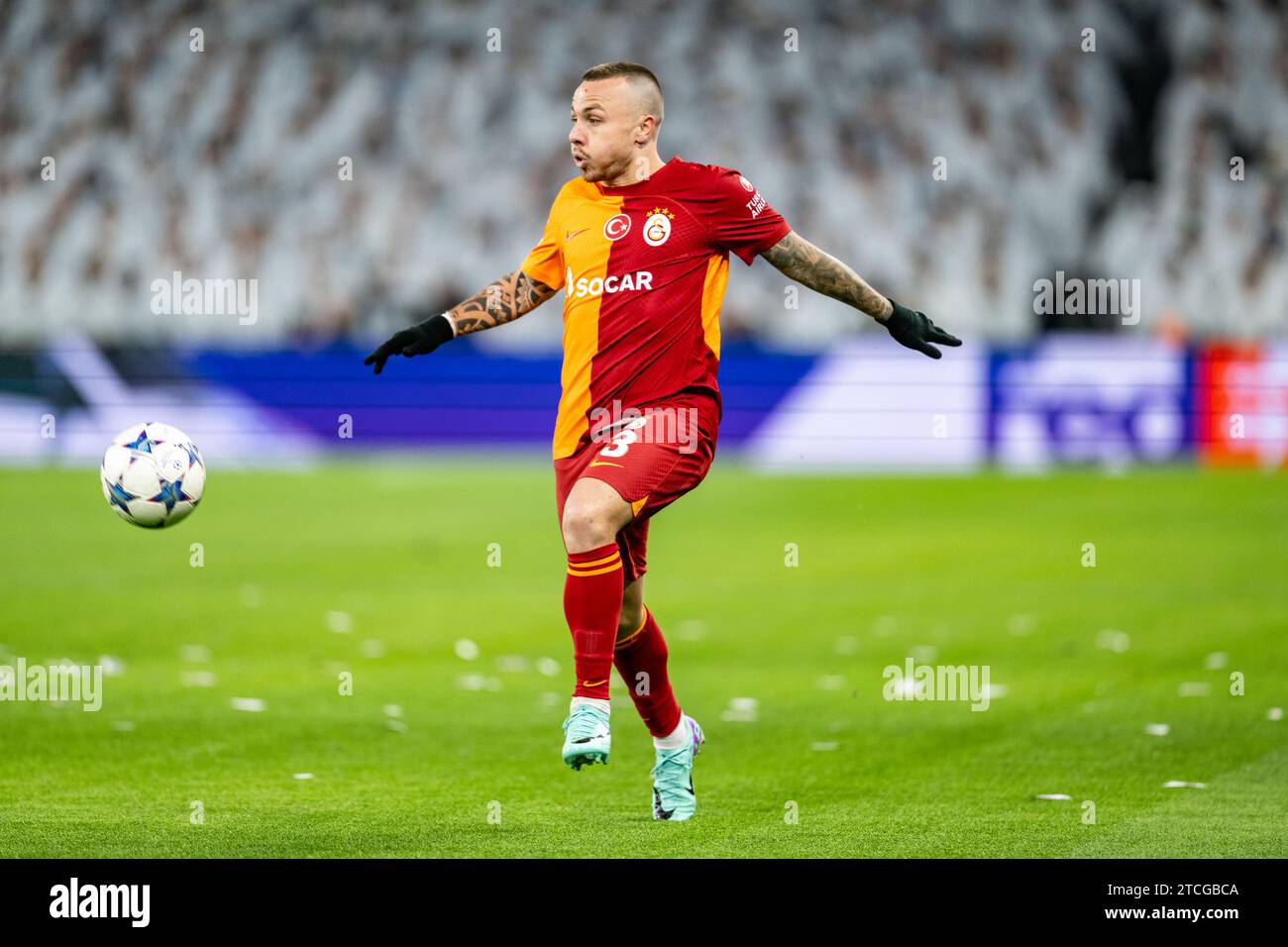 Copenhagen, Denmark. 12th Dec, 2023. Angelino (3) of Galatasaray seen during the UEFA Champions League match between FC Copenhagen and Galatasaray at Parken in Copenhagen. (Photo Credit: Gonzales Photo/Alamy Live News Stock Photo