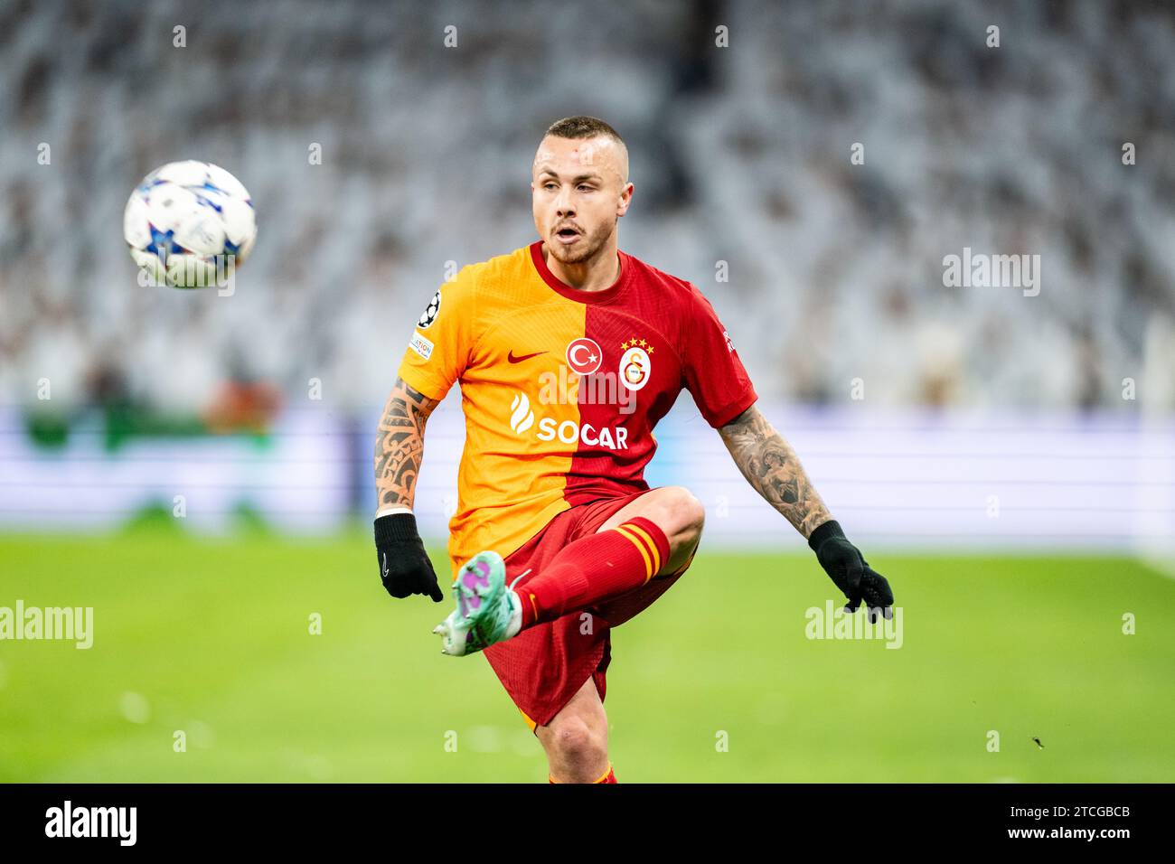 Copenhagen, Denmark. 12th Dec, 2023. Angelino (3) of Galatasaray seen during the UEFA Champions League match between FC Copenhagen and Galatasaray at Parken in Copenhagen. (Photo Credit: Gonzales Photo/Alamy Live News Stock Photo