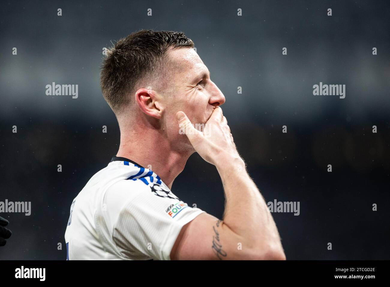Copenhagen, Denmark. 12th Dec, 2023. Lukas Lerager (12) of FC Copenhagen scores for 1-0 during the UEFA Champions League match between FC Copenhagen and Galatasaray at Parken in Copenhagen. (Photo Credit: Gonzales Photo/Alamy Live News Stock Photo
