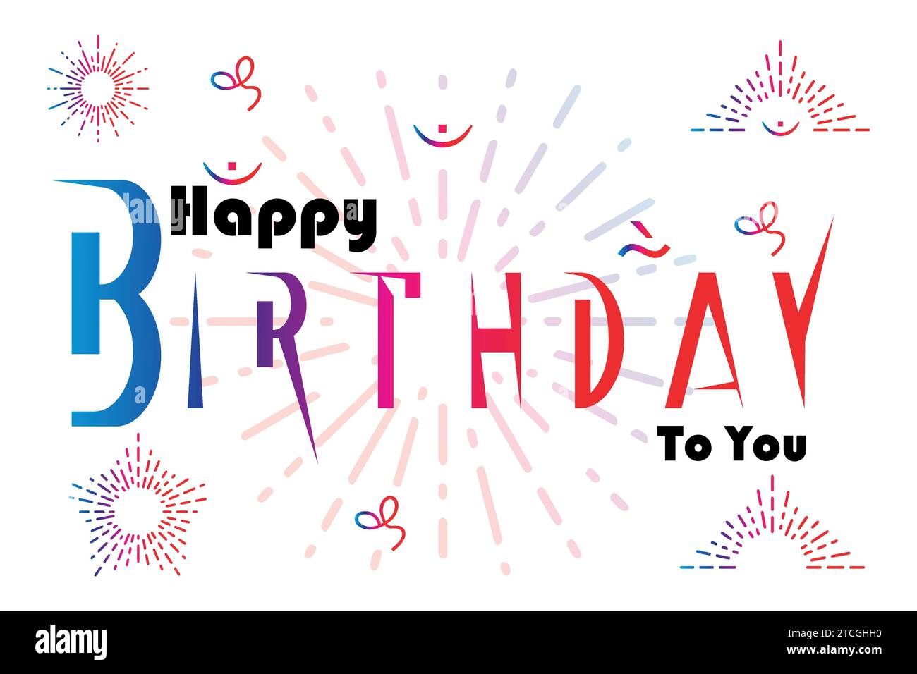 Happy Birthday wishings vector illustration. Stock Vector