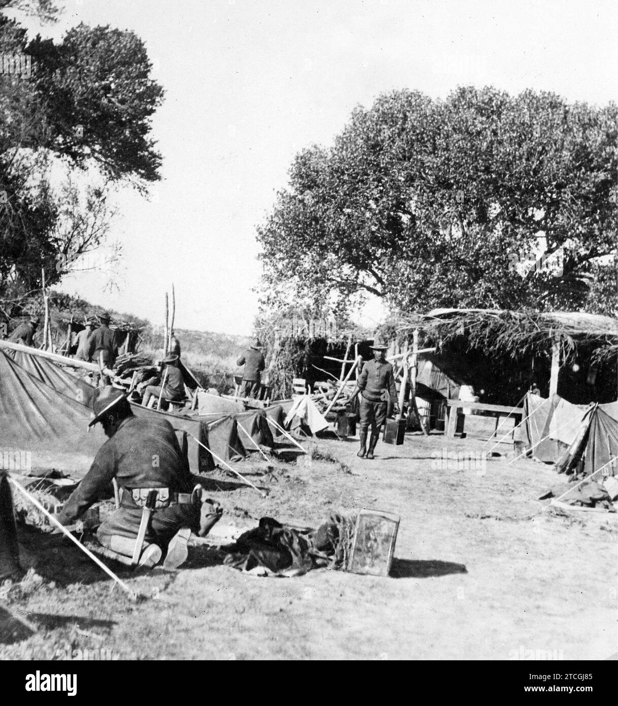 04/30/1916. North Americans in Mexico. Partial appearance of a camp of the American Troops that entered Mexico in pursuit of Pancho Villa. Credit: Album / Archivo ABC / Louis Hugelmann Stock Photo