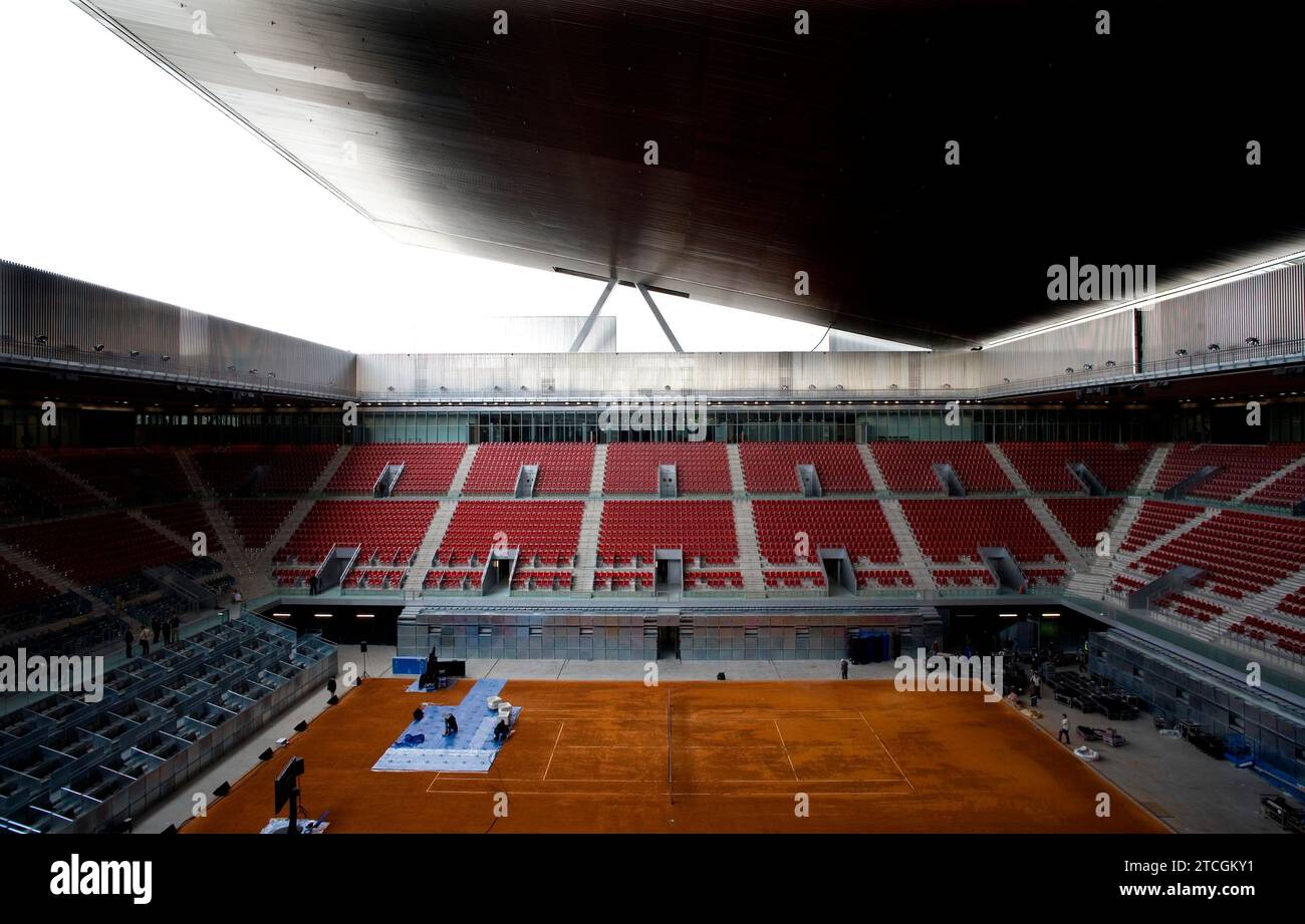 Madrid, April 30, 2009. The Caja Mágica, Olympic tennis center, the work of architect Dominique Perrault. Photo: © IGNACIO GIL. Credit: Album / Archivo ABC / Ignacio Gil Stock Photo