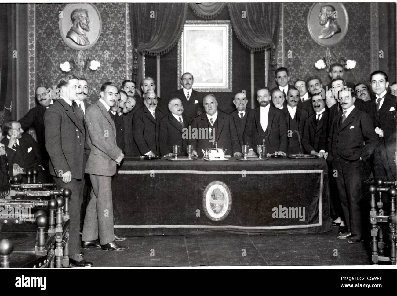 01/15/1918. At the Madrid Medical College. Presidency of the inaugural session of the academic year of the Spanish Gynecological Society, held last night. Credit: Album / Archivo ABC / Julio Duque Stock Photo