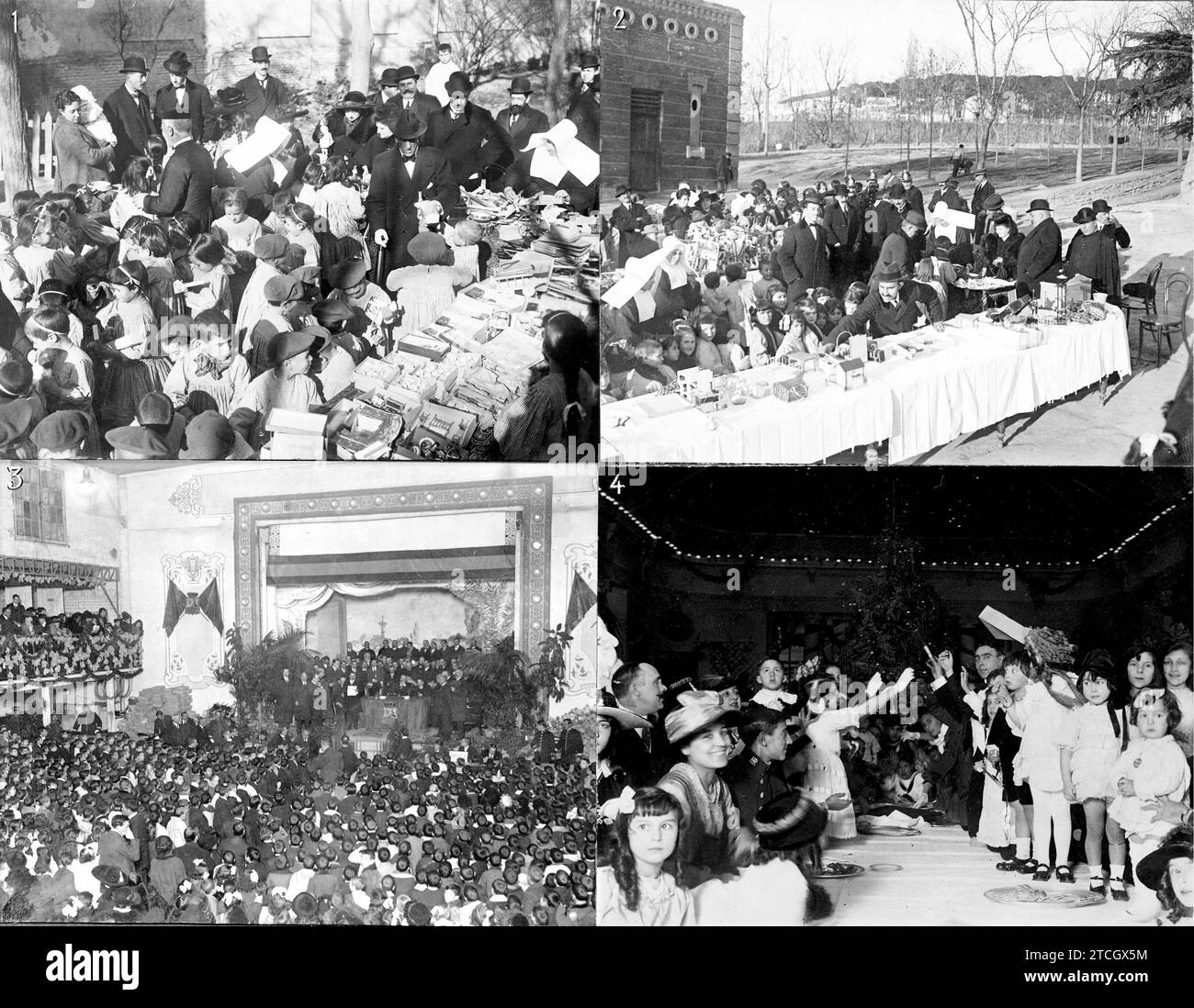 01/05/1917. Three Kings Day in Madrid. Toy Distribution and Children