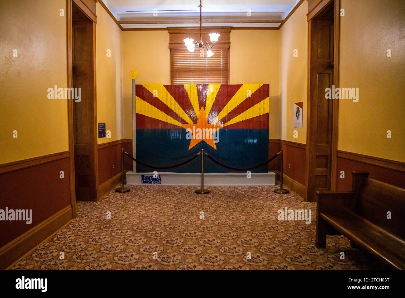 Phoenix, AZ, USA - Nov 3, 2022: The large hallways of the inside building of Arizona State Capitol Stock Photo