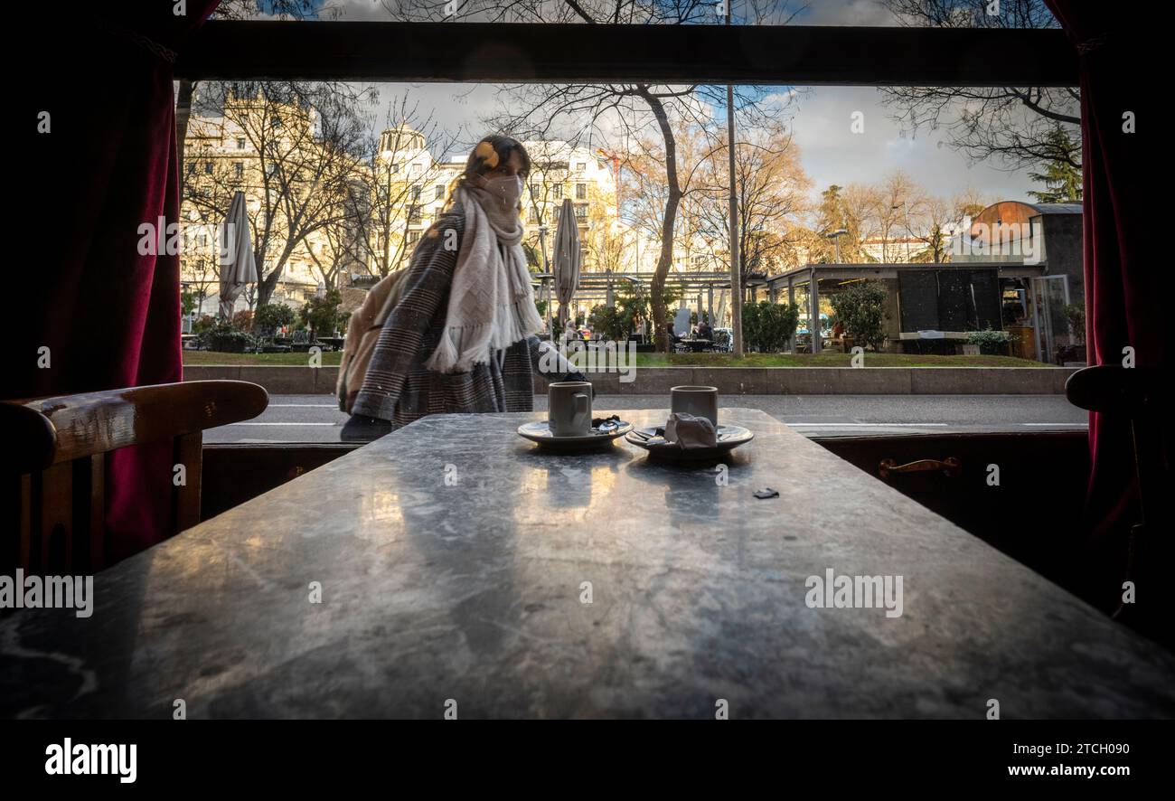 Madrid, 03/09/2021. Report on the crisis of literary gatherings and cafes due to Covid-19. In the image, Café Gijón. Photo: Ignacio Gil. ARCHDC. Credit: Album / Archivo ABC / Ignacio Gil Stock Photo