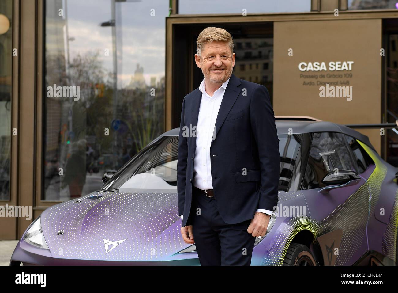 Barcelona, 03/23/2022. Wayne Griffiths, president of Seat, presents