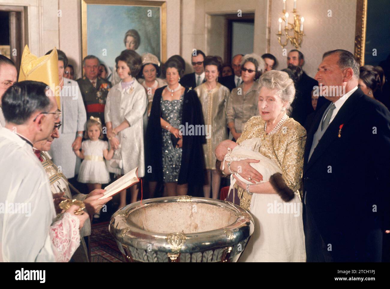 Madrid, 02/08/1968. Baptism of Prince Felipe de Borbón. Credit: Album / Archivo ABC Stock Photo