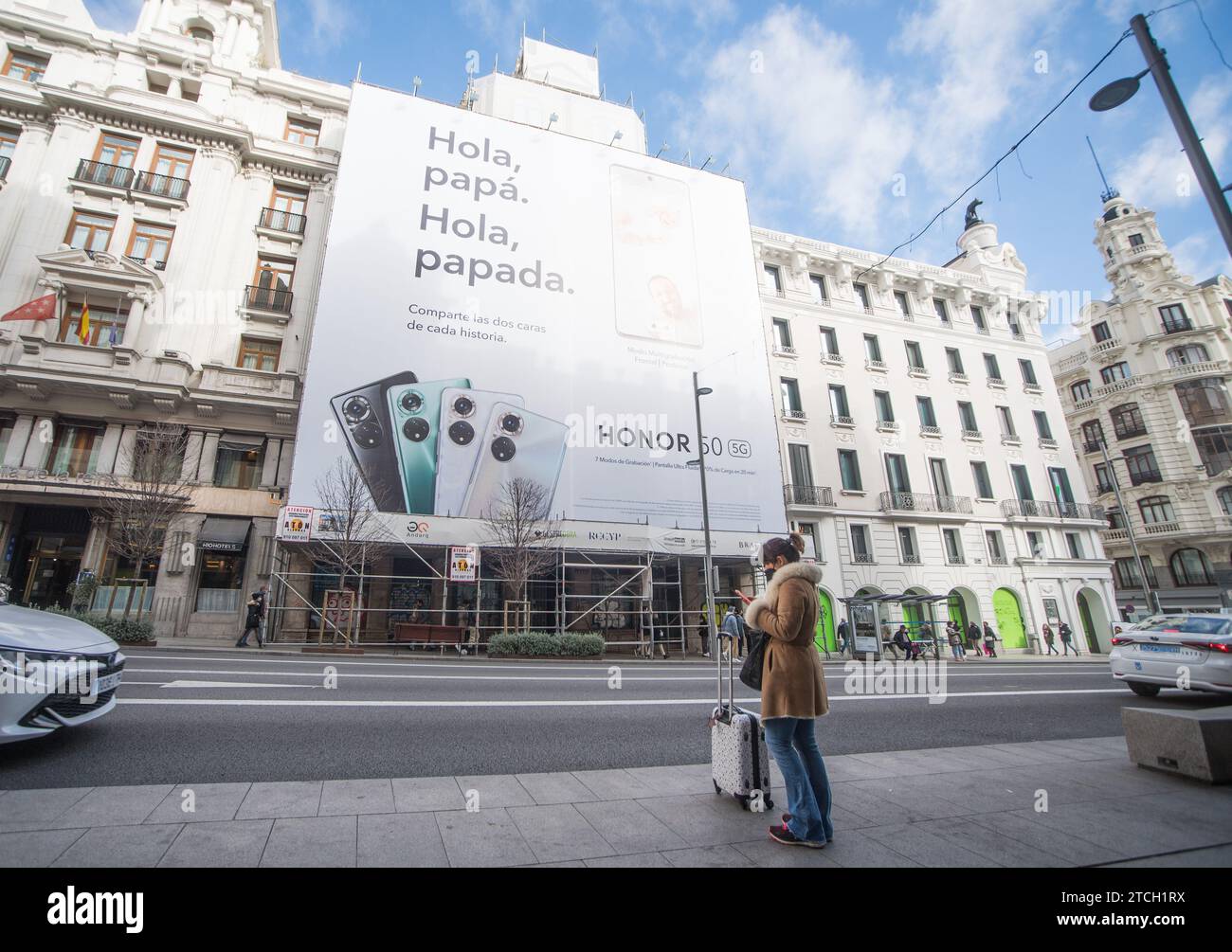 Madrid, 01/22/2022. Works on the new luxury hotels in the center of