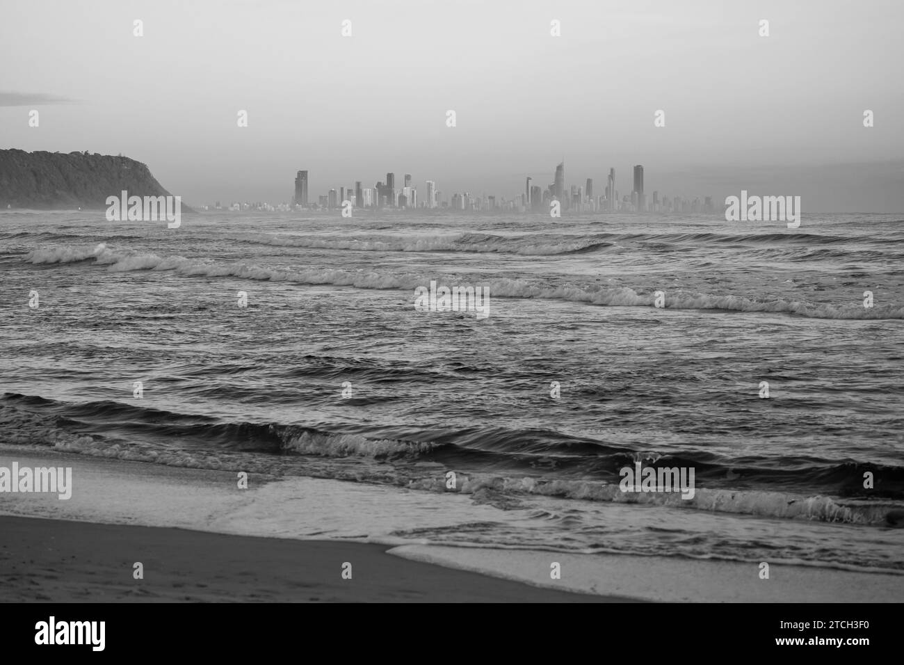 The Gold Coast Skyline Australia in Black and White Stock Photo Alamy