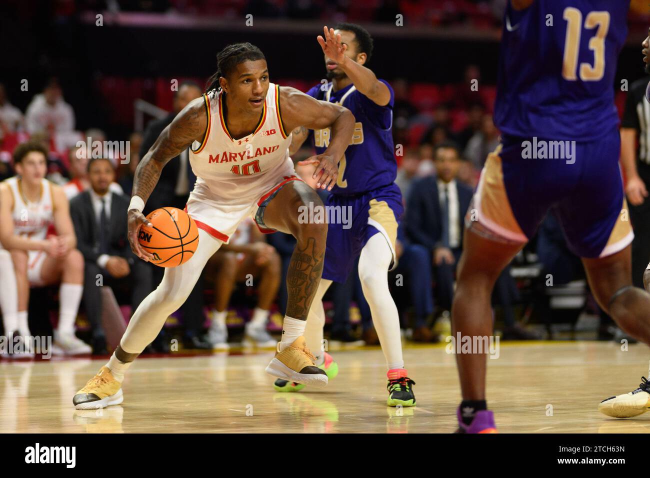 College Park, MD, USA. 12th Dec, 2023. Maryland Terrapins forward