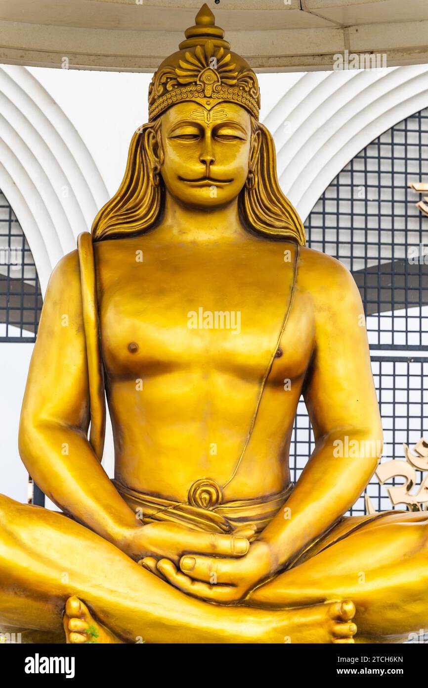 hindu god lord hanumana isolated statue with bright background at morning image is taken at statue of belief nathdwara rajasthan india. Stock Photo