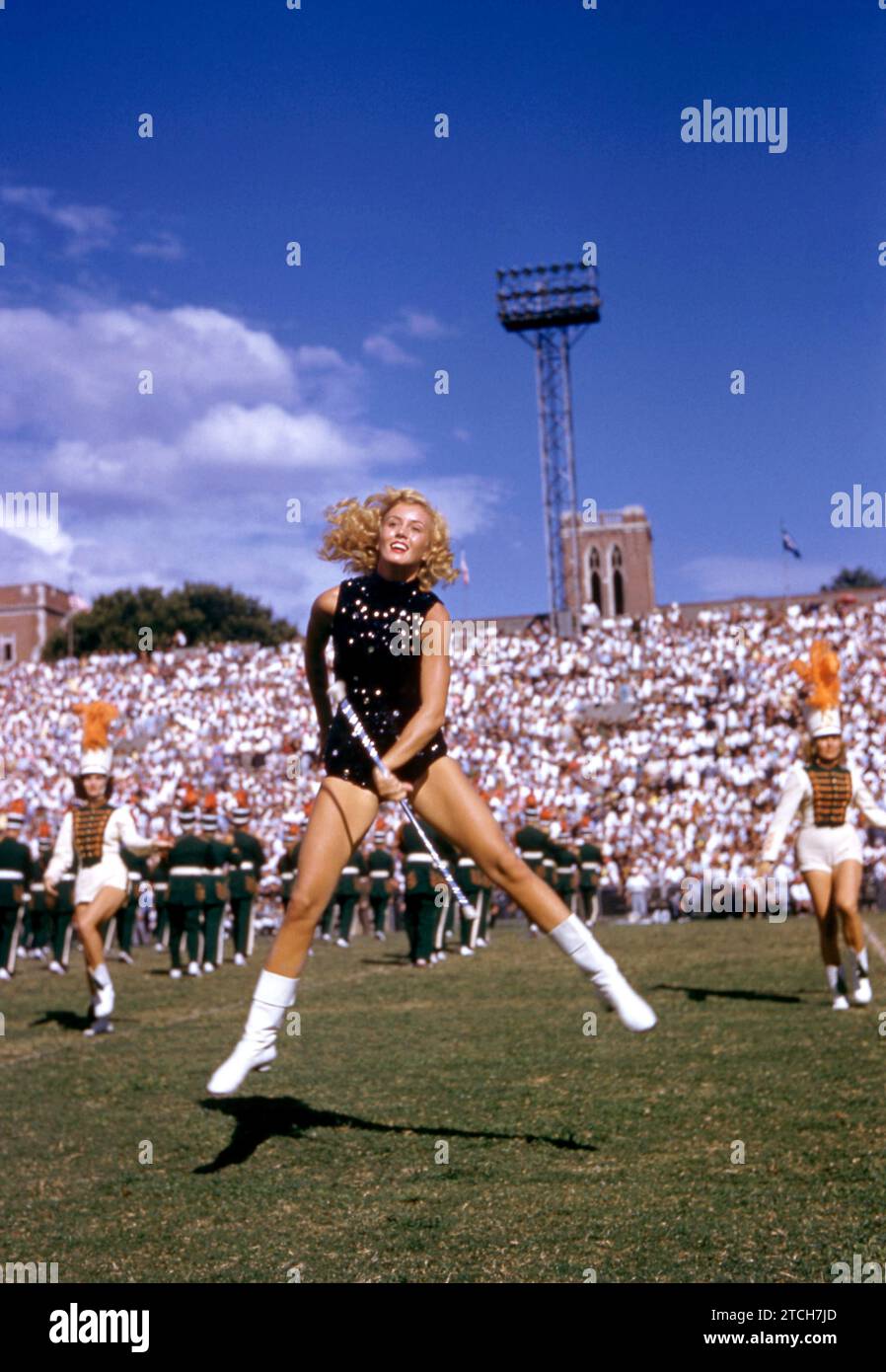 ATLANTA, GA SEPTEMBER 17 A baton twirler dances on the field as the