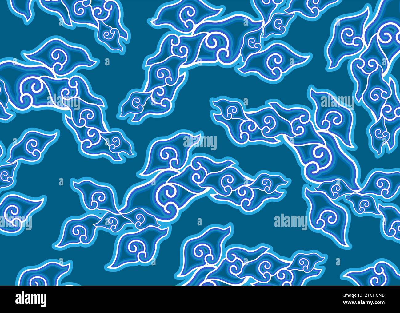 Mega Mendung motif, batik motif typical of West Java Indonesia, curved ...