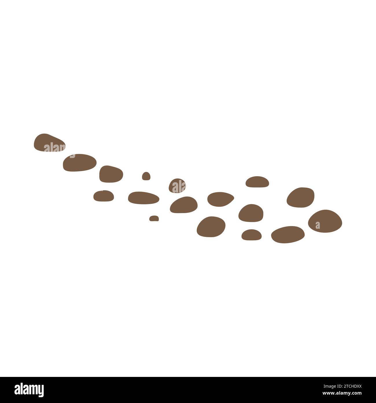 A road made of stones. Top view of the stone road for the garden