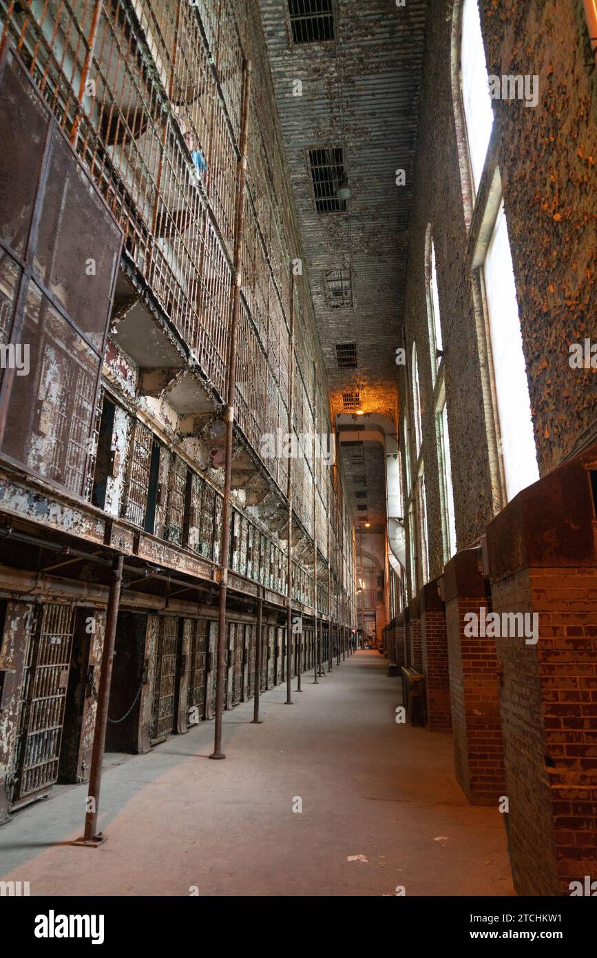 Cell Block at Ohio State Reformatory, historic prison located in