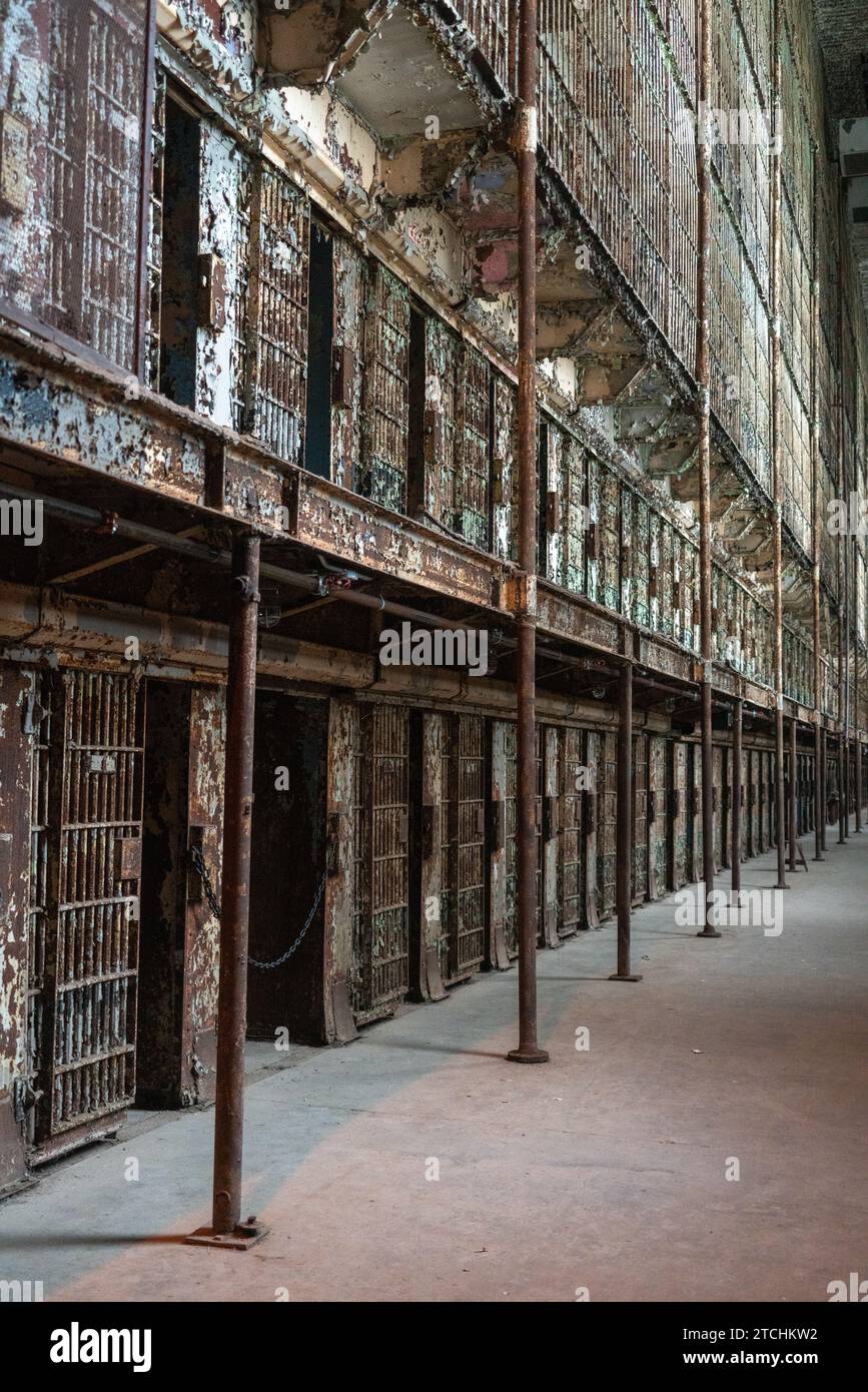 Cell Block at Ohio State Reformatory, historic prison located in