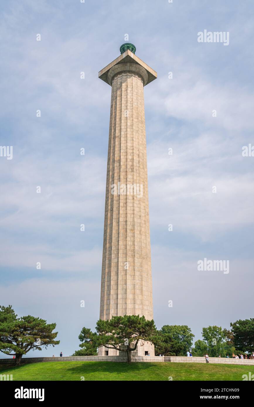 Obelisk of Perry's Victory & International Peace Memorial in Put-in-Bay, Ohio Stock Photo