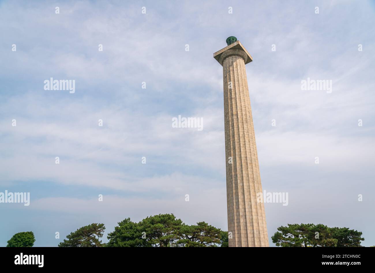 Obelisk of Perry's Victory & International Peace Memorial in Put-in-Bay, Ohio Stock Photo
