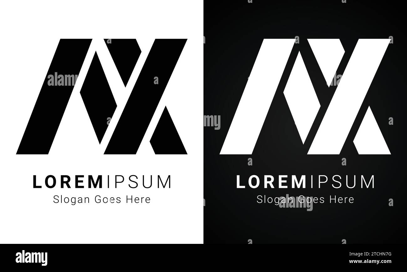 Luxury Initial AX or XA Monogram Text Letter Logo Design Stock Vector