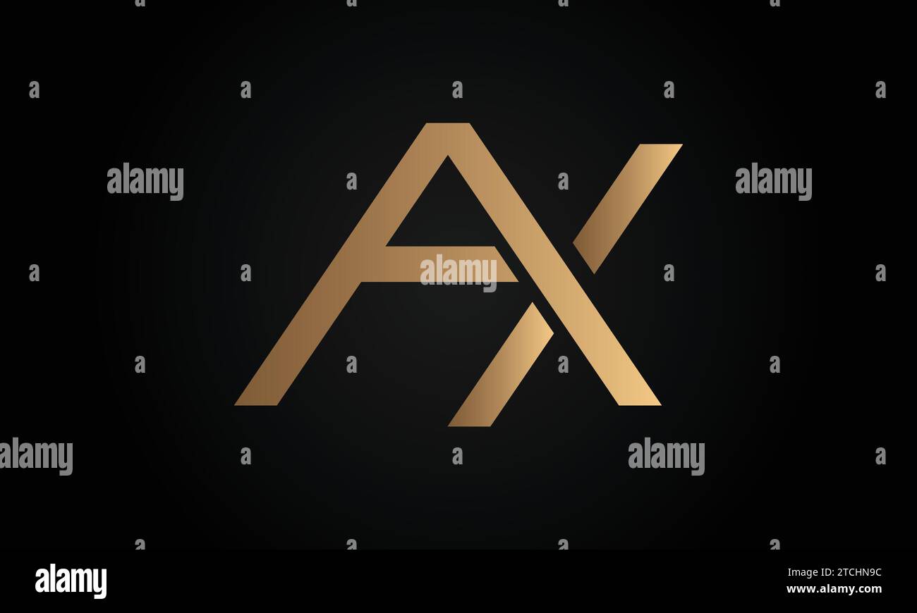 Luxury Initial AX or XA Monogram Text Letter Logo Design Stock Vector