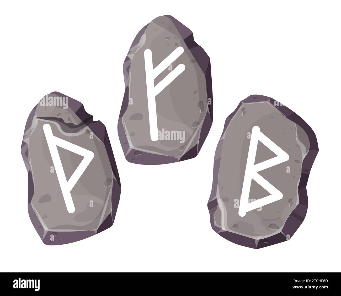 Rune stone set norse magic game symbols,sacred script in cartoon style