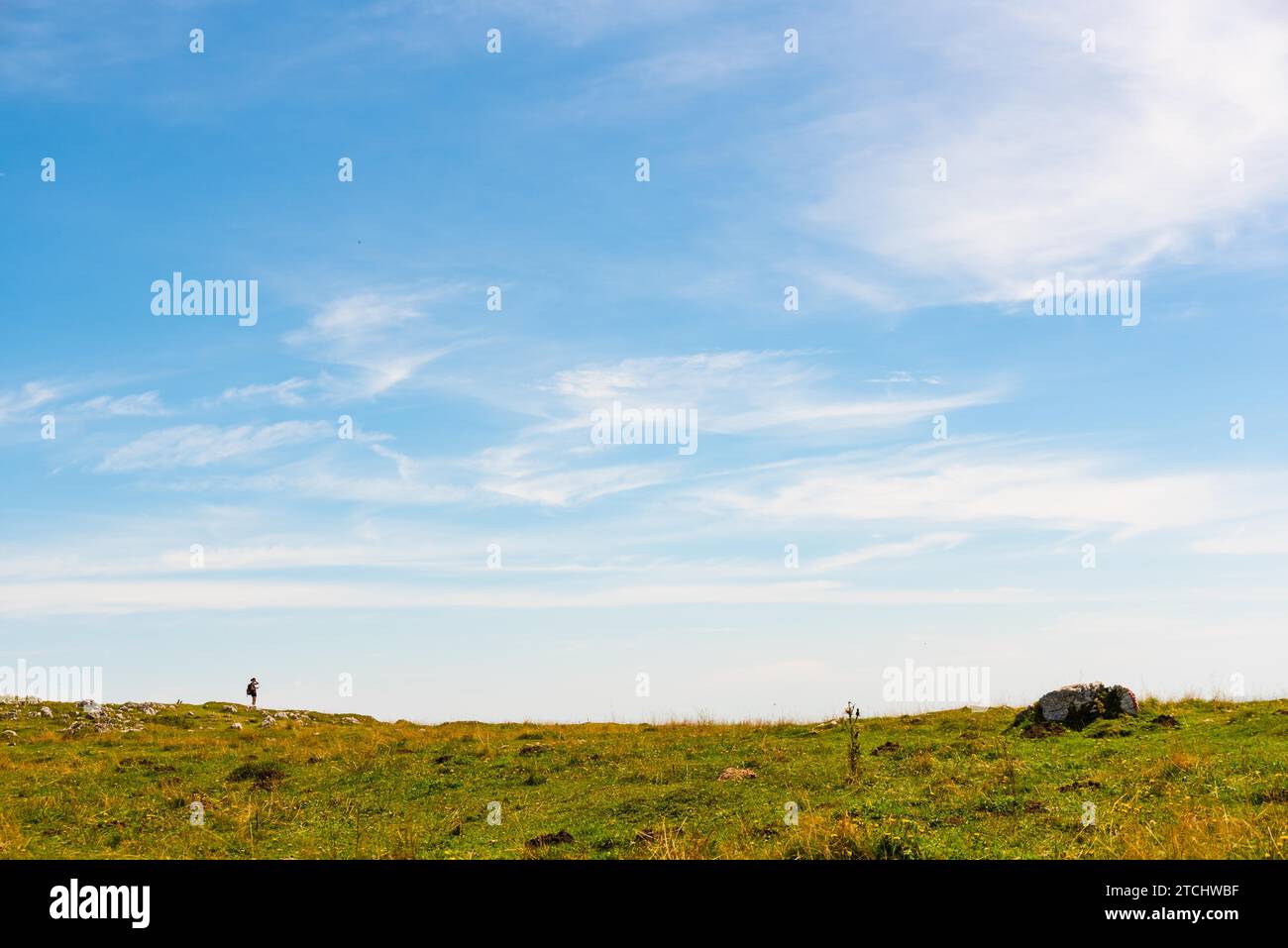 Schockl, Styria, Austria, 17.08.2019 : View from a peak of rocky Austrian mountain Schockl in Styria. Place for tourism and hiking recreation Stock Photo