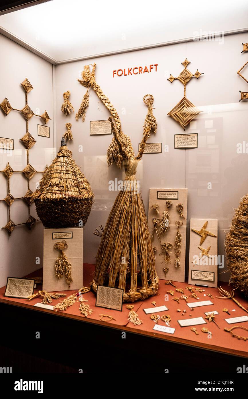 A display about folklore and harvest knots in the Armagh County Museum, along the Mall, Armagh city centre, Northern Ireland Stock Photo