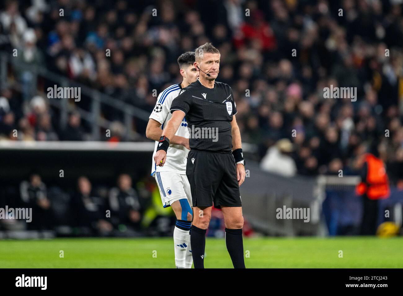 Copenhagen, Denmark. 12th Dec, 2023. Referee Daniele Orsato seen during the UEFA Champions League match between FC Copenhagen and Galatasaray at Parken in Copenhagen. (Photo Credit: Gonzales Photo/Alamy Live News Stock Photo