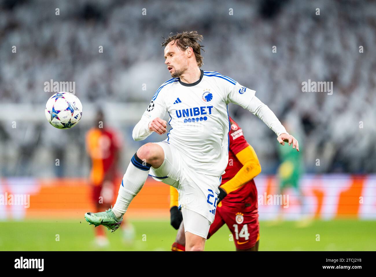 Copenhagen, Denmark. 12th Dec, 2023. Peter Ankersen (22) of FC Copenhagen seen during the UEFA Champions League match between FC Copenhagen and Galatasaray at Parken in Copenhagen. (Photo Credit: Gonzales Photo/Alamy Live News Stock Photo