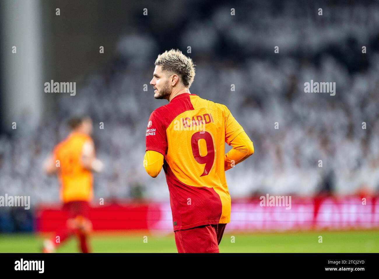 Copenhagen, Denmark. 12th Dec, 2023. Mauro Icardi (9) of Galatasaray seen during the UEFA Champions League match between FC Copenhagen and Galatasaray at Parken in Copenhagen. (Photo Credit: Gonzales Photo/Alamy Live News Stock Photo