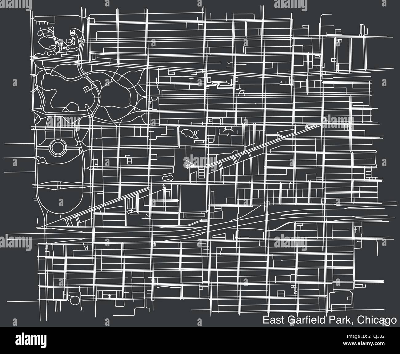 Street roads map of the EAST GARFIELD PARK COMMUNITY AREA, CHICAGO