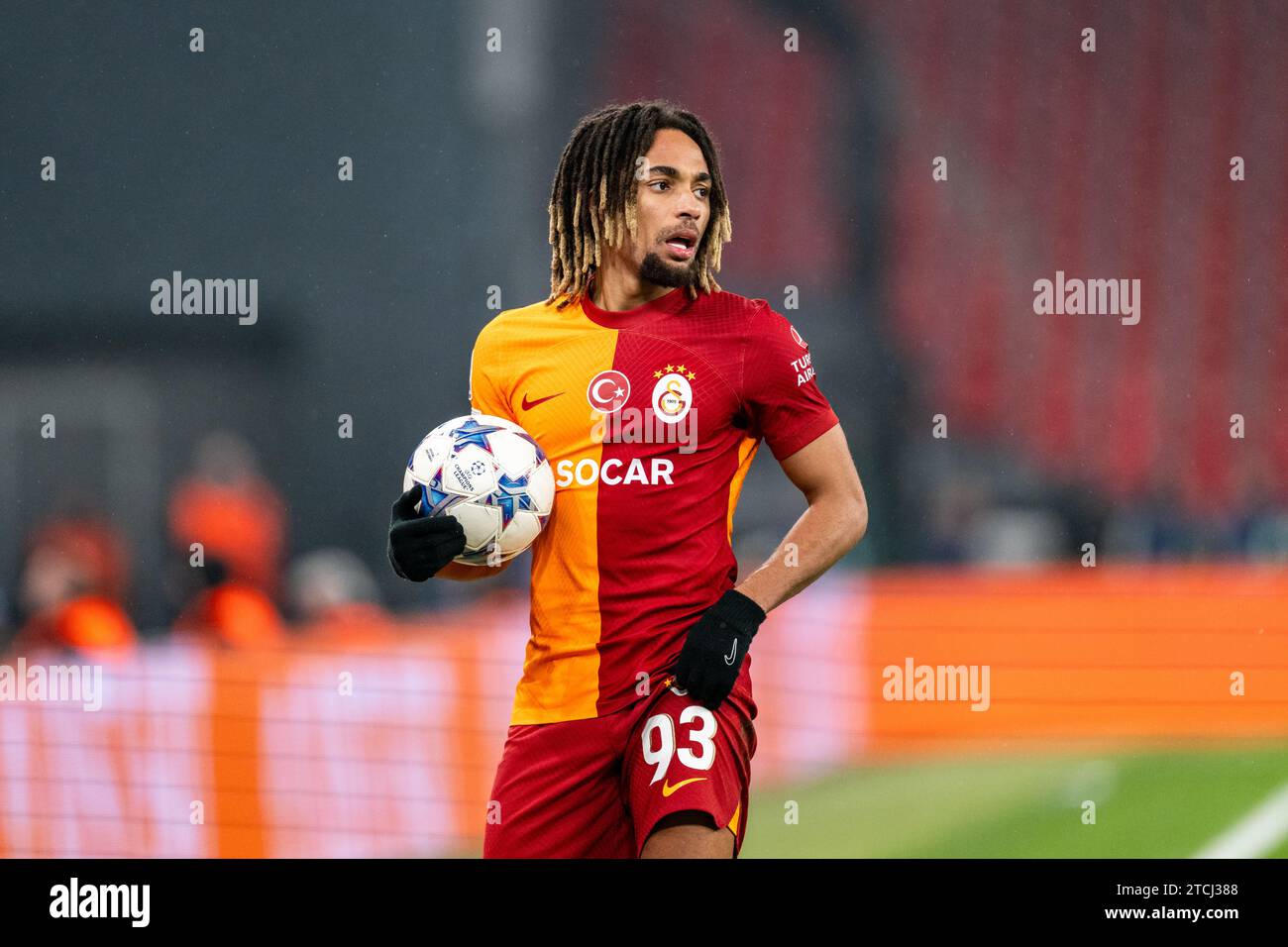 Copenhagen, Denmark. 12th Dec, 2023. Sacha Boey (93) of Galatasaray seen during the UEFA Champions League match between FC Copenhagen and Galatasaray at Parken in Copenhagen. (Photo Credit: Gonzales Photo/Alamy Live News Stock Photo