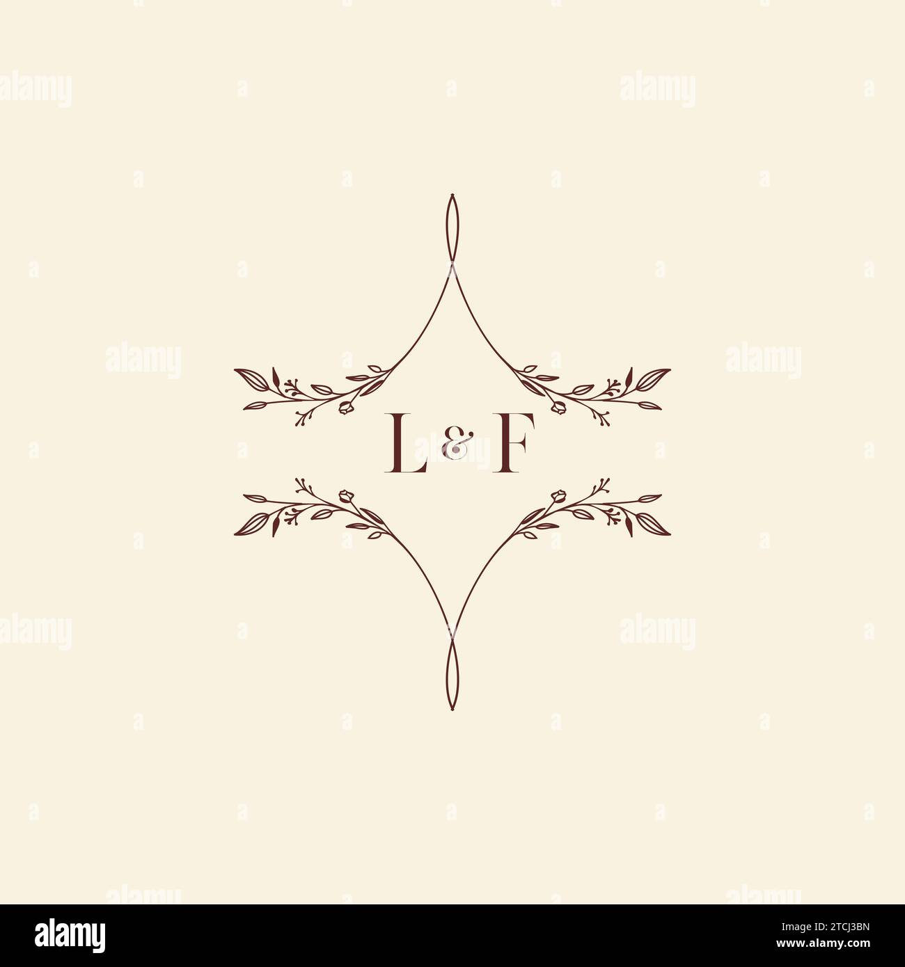LF wedding initial logo letters in high quality professional design that will print well across any print media Stock Vector