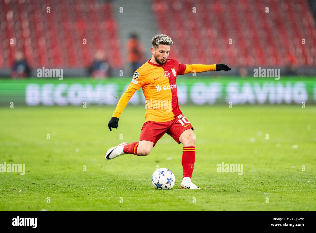 Copenhagen, Denmark. 12th Dec, 2023. Dries Mertens (10) of Galatasaray seen during the UEFA Champions League match between FC Copenhagen and Galatasaray at Parken in Copenhagen. (Photo Credit: Gonzales Photo/Alamy Live News Stock Photo