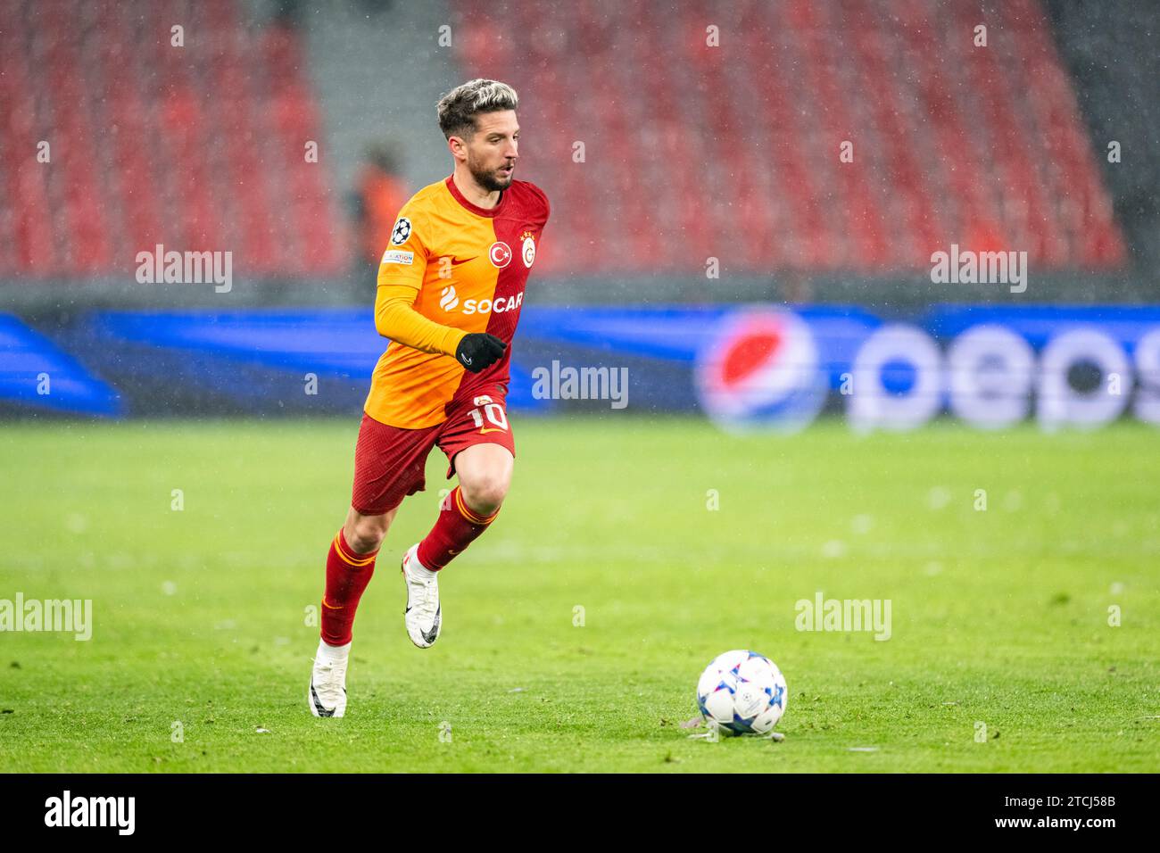 Copenhagen, Denmark. 12th Dec, 2023. Dries Mertens (10) of Galatasaray seen during the UEFA Champions League match between FC Copenhagen and Galatasaray at Parken in Copenhagen. (Photo Credit: Gonzales Photo/Alamy Live News Stock Photo