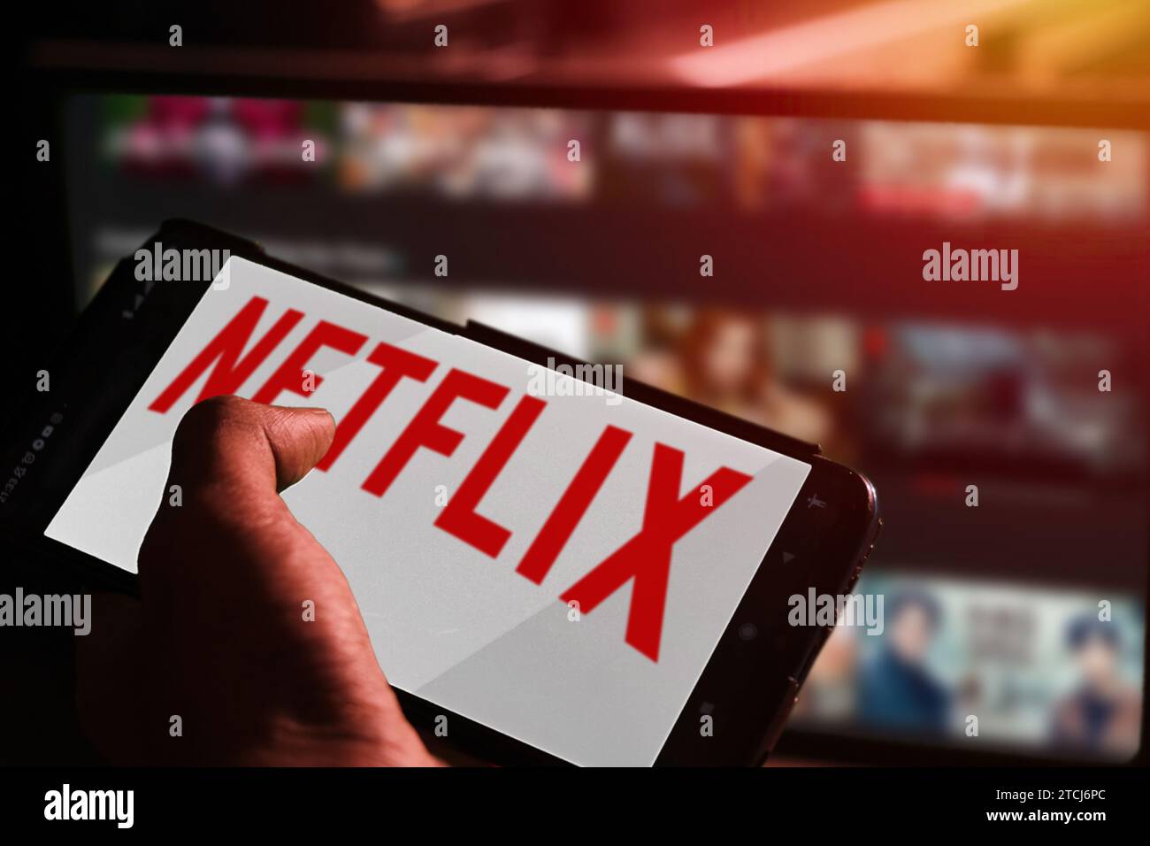 pringsewu, Lampung; December 14, 2023; Netflix logo on smartphone