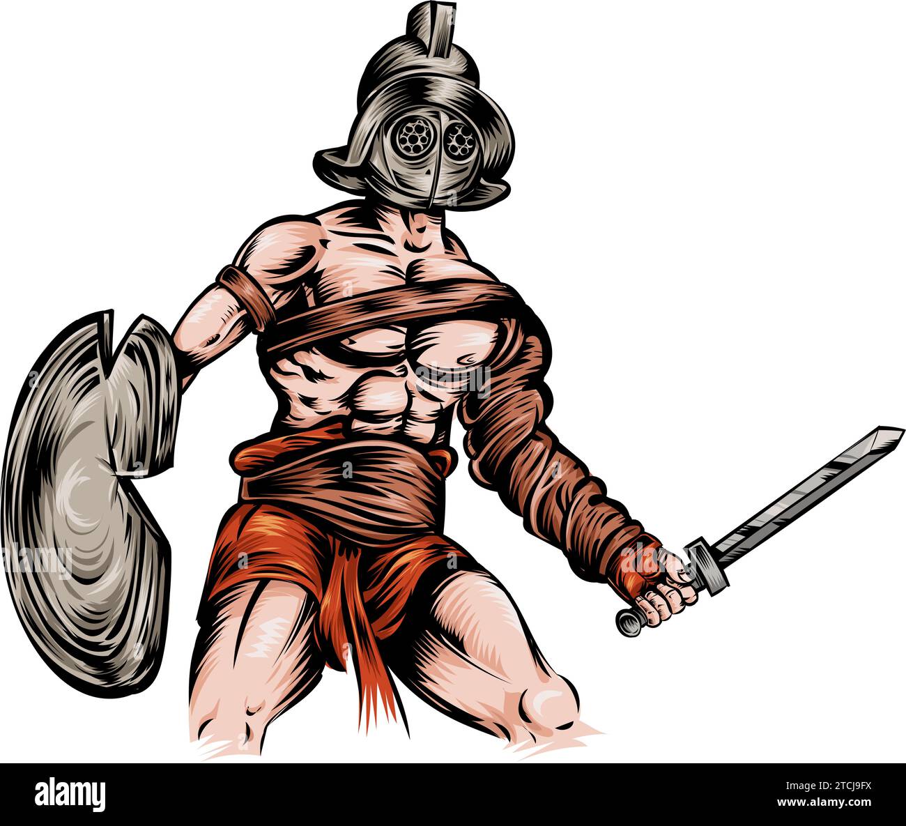 Spartacus gladiator roman slave warrior . vector illustration Stock Vector