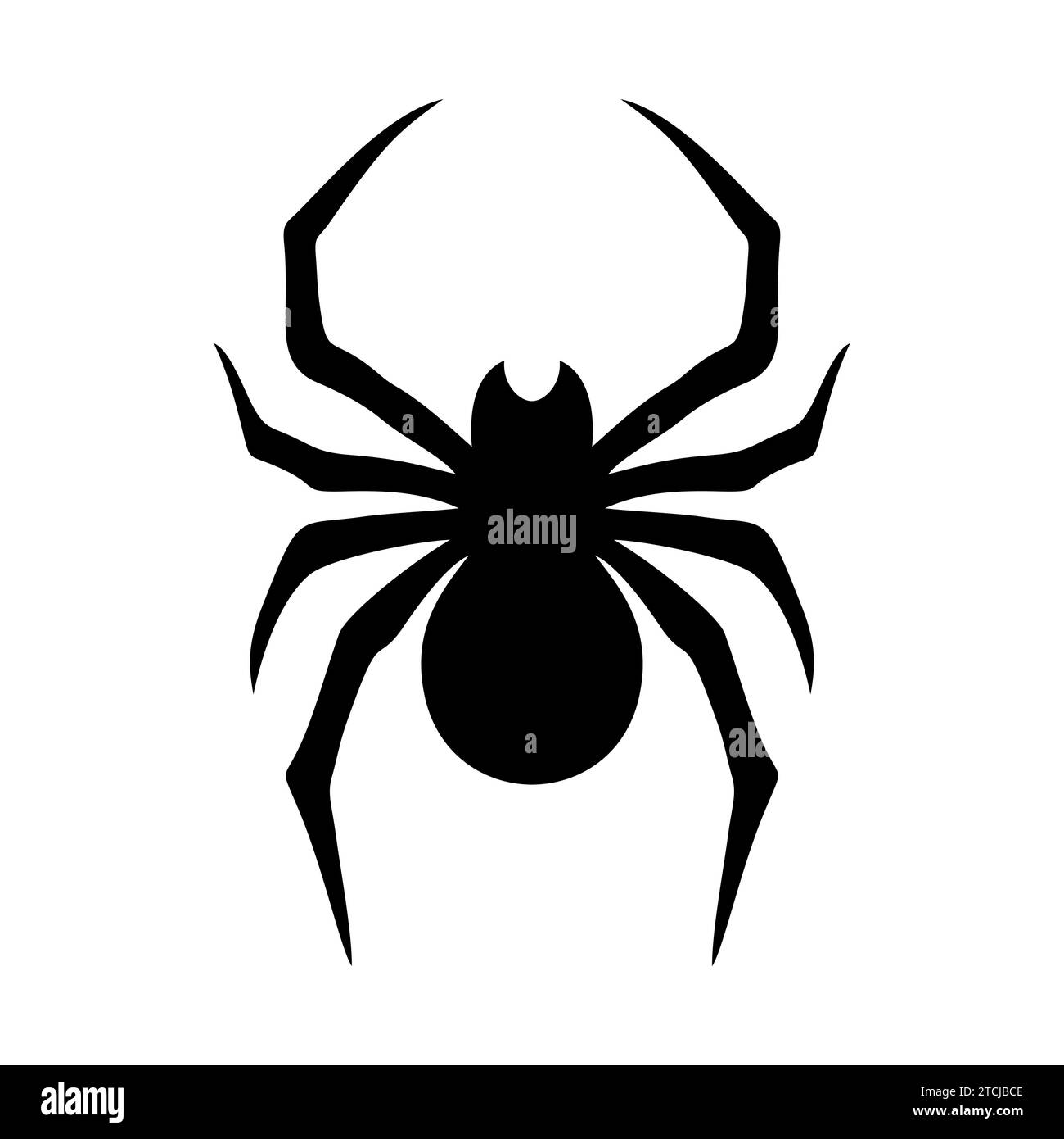 Black spider icon. Spider silhouette isolated on white background