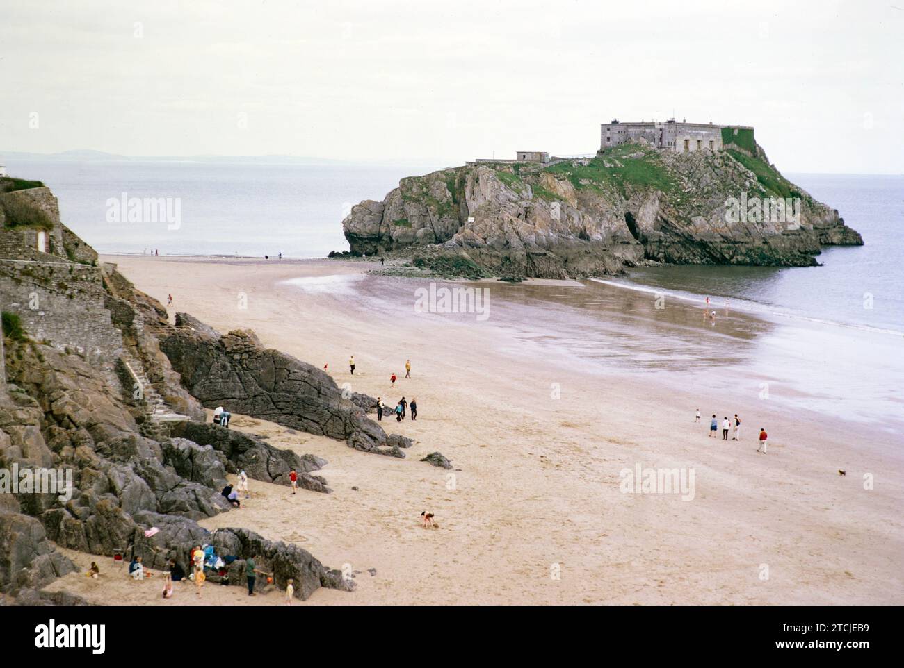 St Catherine’s Island, Tenby, Pembrokeshire, Wales, UK May 1970 Stock Photo