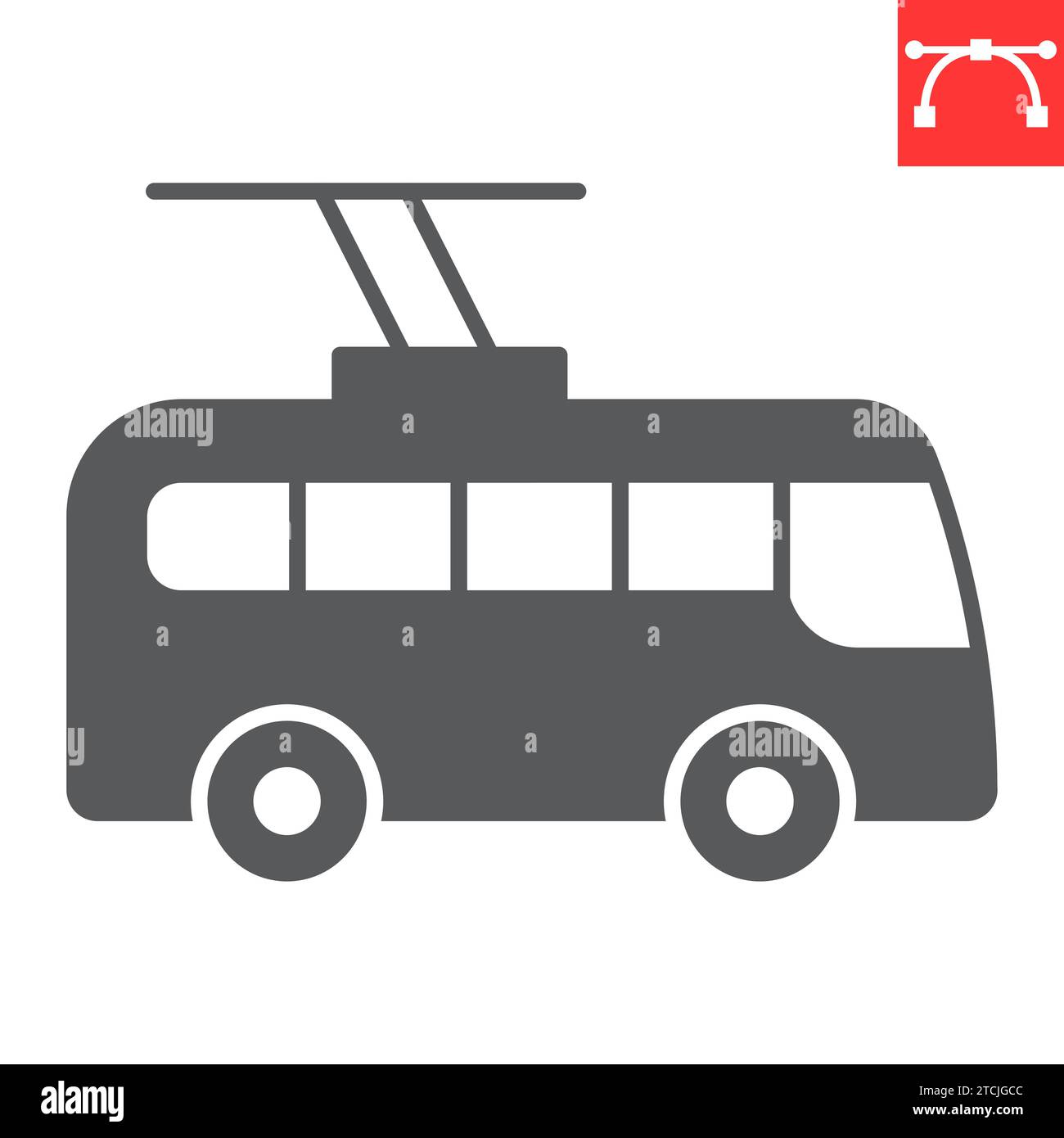 Vector trolleybus illustrations isolated on white hi-res stock ...