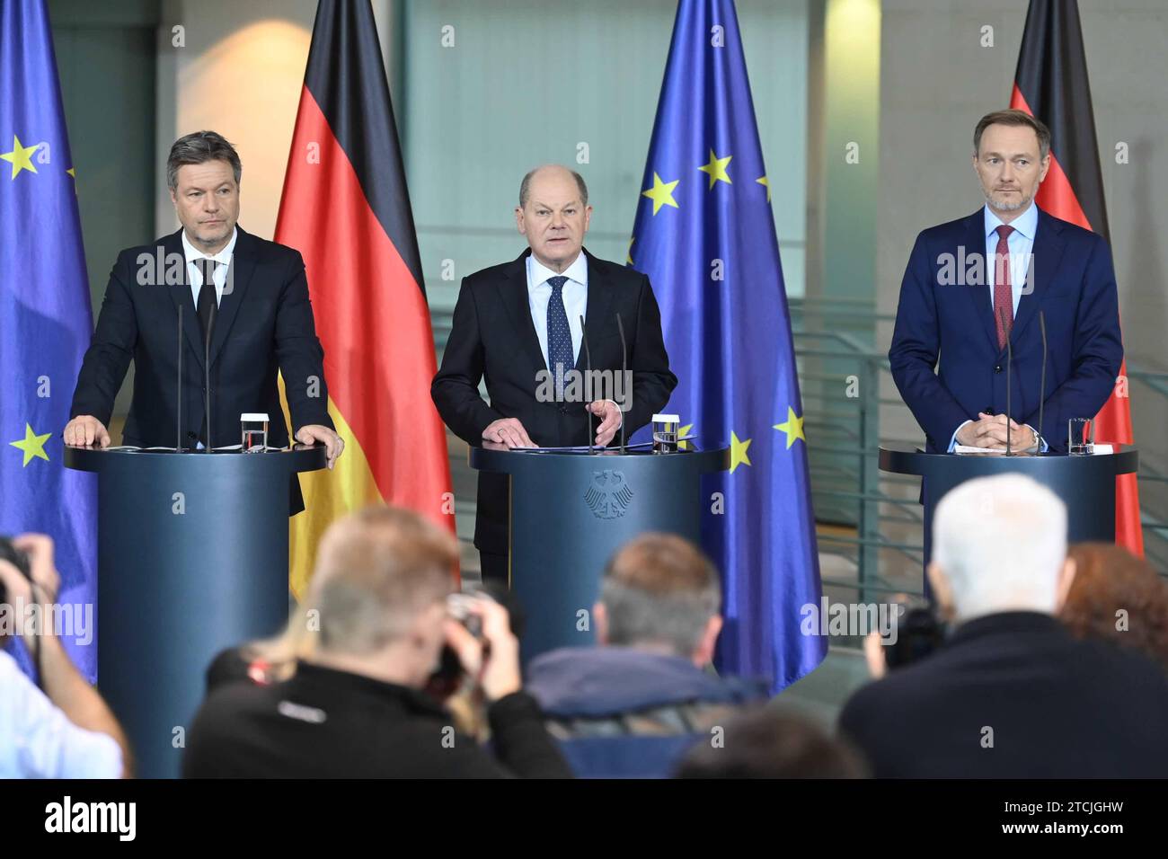 Berlin, Pressestatements von Bundeskanzler Scholz, Bundesminister