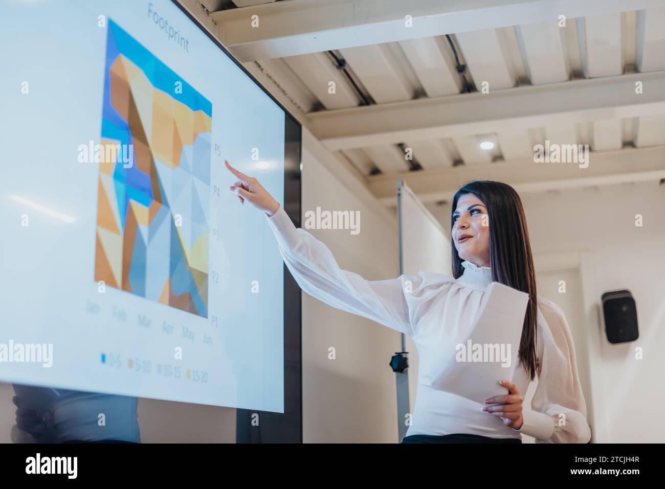 Business woman presenting statistic graph hi-res stock photography and ...